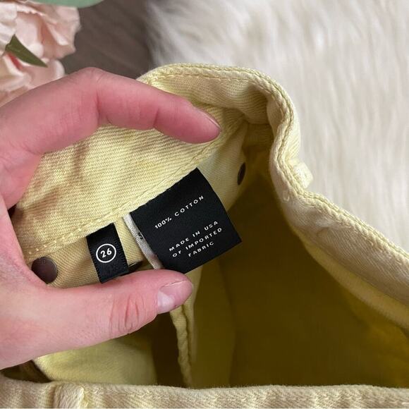 GRLFRND Mica Crop Color Block Changing Skies Fray Hem Jeans 26 - Picture 9 of 10